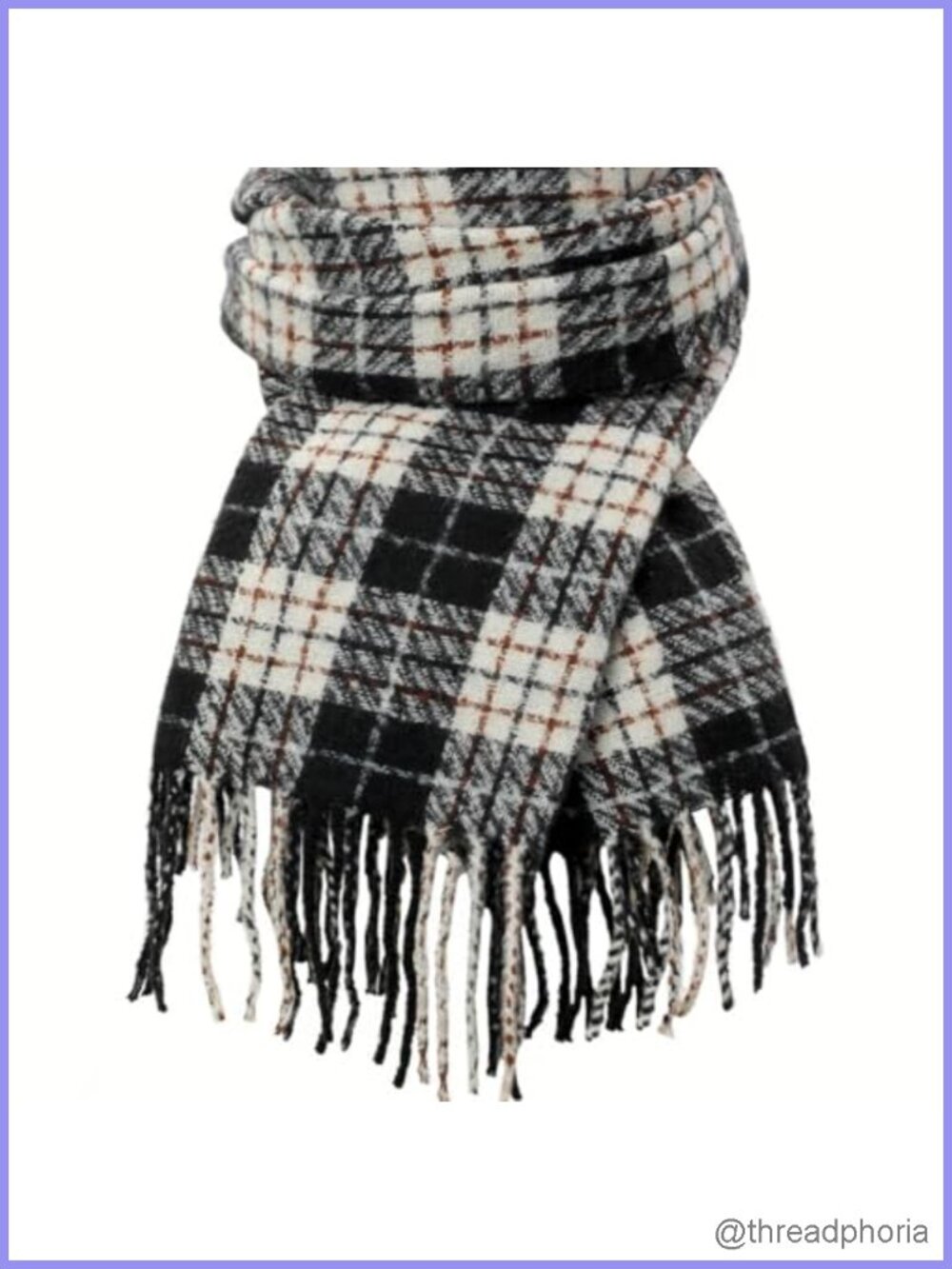Women's Plaid Winter Shawl Wrap - Oversized Large Tassel Scarf Blanket